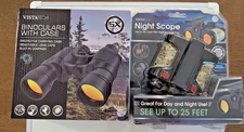 Vistatech binoculars New Sealed Set Of 2 Day Night Vision case/strap night scope