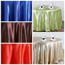 5 pcs 108" Round SATIN Tablecloths Wedding Party Dining Catering Table Supplies