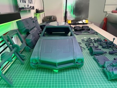 1/8 Scale 1968 AMC Javelin Resin Model Kit with Engine – Huge Size