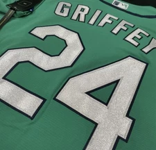 Ken Griffey Jr. #24 Mariners Aqua Cool Base Sewn Stitched Jersey - Adult Small