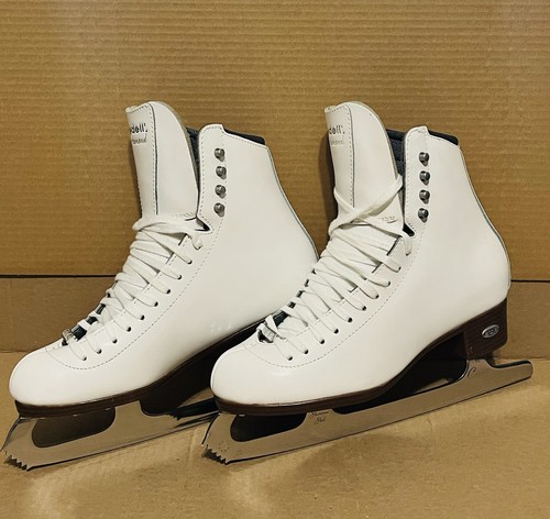 Riedell Ice Skates Diamond Model 133 White Leather Womens US 5.5 Nice! ⭐️