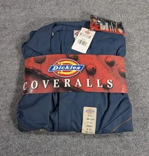 NOS! Dickies Coverall Navy Blue Long Sleeve Workwear Stain Release 46 Tall NEW!