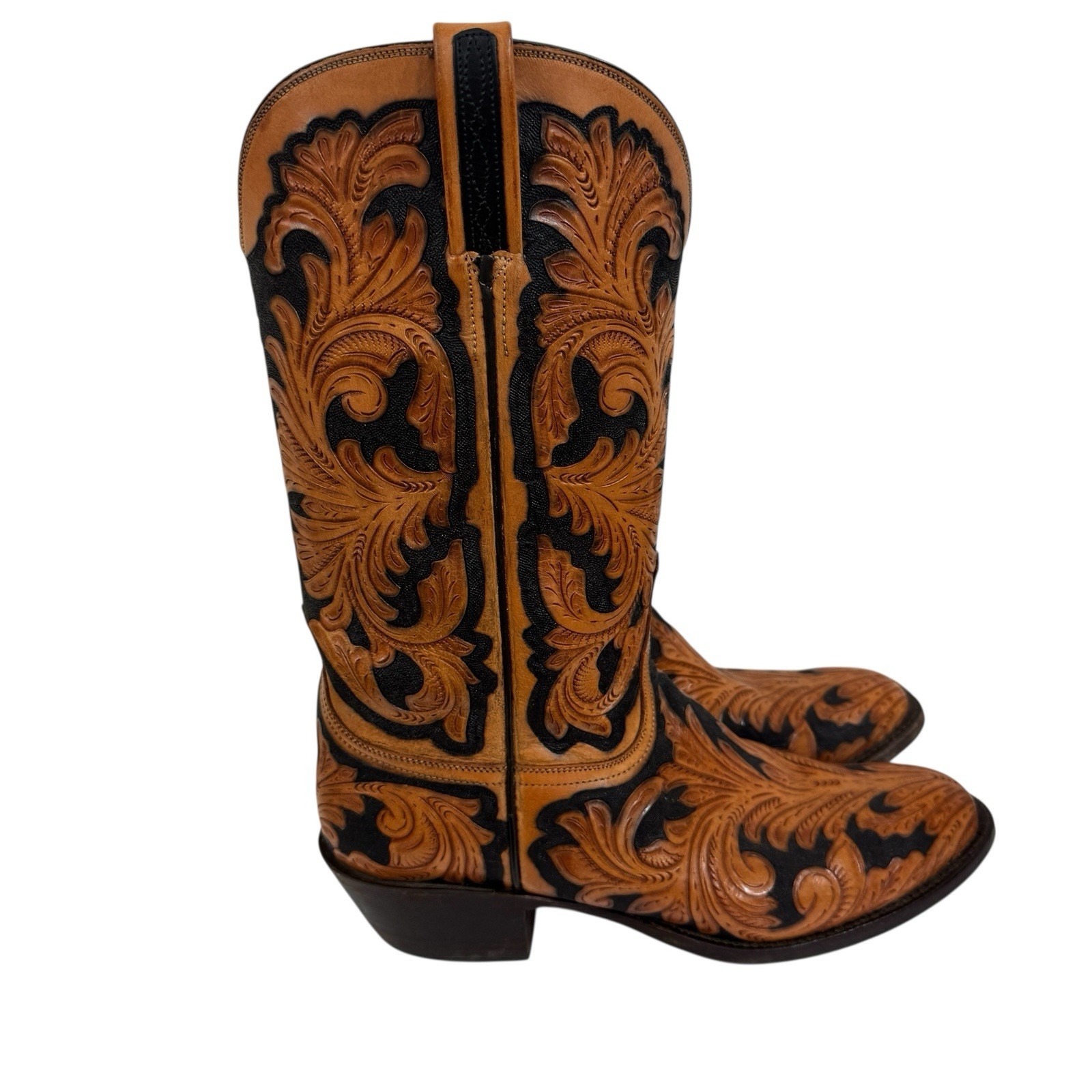 Lucchese 8.5 Classics Kent Hand Tooled Western Cowboy Boots $2500.00 Custom READ image 2