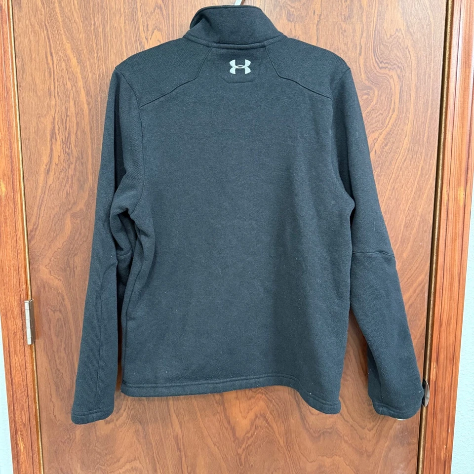 Under Armour ColdGear Sudadera Pullover Negra Botón Cuello Simulado Mujer Pequeña Foto 2 de 4