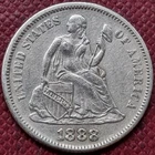 1888 Seated Liberty Dime 10c AU #98122