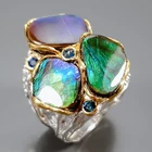 Gemstone Expensive Natural Ammolite Ring 925 Sterling Silver Size 8 /R471694