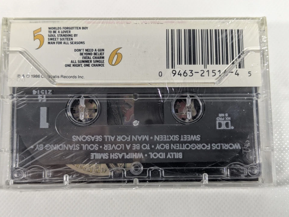 NEW Sealed Whiplash Smile by Billy Idol (CASSETTE TAPE, 1986, Chrysalis) - Image 3 of 4