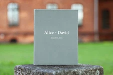 Personalized wedding guest book, album with pockets for Polaroid, Instax mini