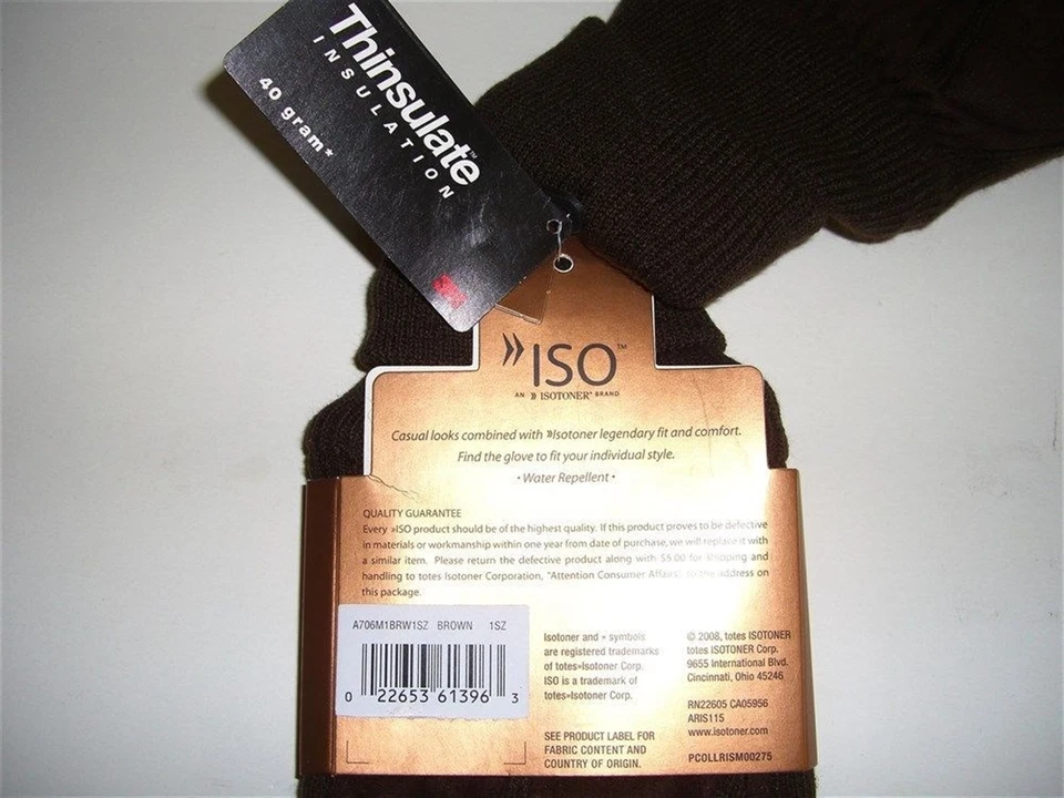 ISO by ISOTONER Microfiber Black Mens Gloves Water Repellent One Size - Image 3 of 3