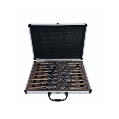 17 Pc HSS Cobalt Silver & Deming Drill Bit Set 1/2'' Reduced Shank