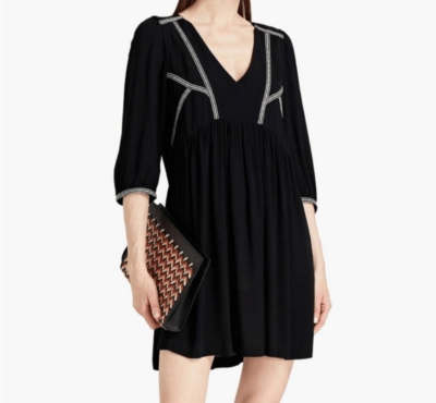 embroidered mini swing dress ANGIE Women's Sun-Kissed Stroll Eyelet Lace Embroidered Mini Dress in White