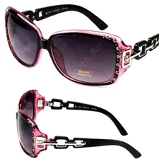 New Womens Rhinestones Square Wrap Sunglasses Designer Fashion Shades Celebrity