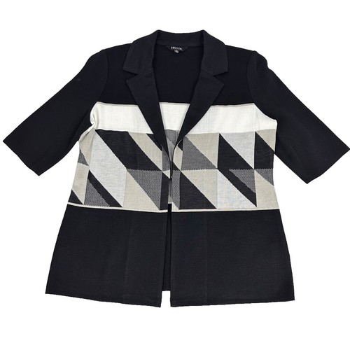 Robe MISOOK En Acrylique Tricoté - Couleurs Paon Noir Ivoire (blocs Géométriques) - Taille L - NEUVE Avec étiquette