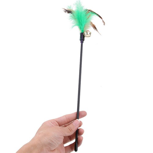 5Pcs Cat Pet Toy Kitten Funny Teaser Stick Interactive Wand Feather Bell Rod - Picture 7 of 11