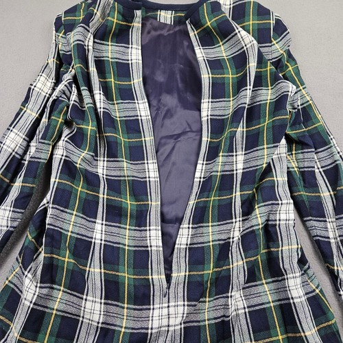 Vintage Talbots Dress Size 16 Plaid Pleated Skirt School Girl Green Rayon Wool - Picture 10 of 10