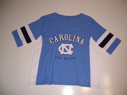  Champion North Carolina Tar Heels Women Short sleeve Blue t-shirt New Logo M - Picture 1 of 3