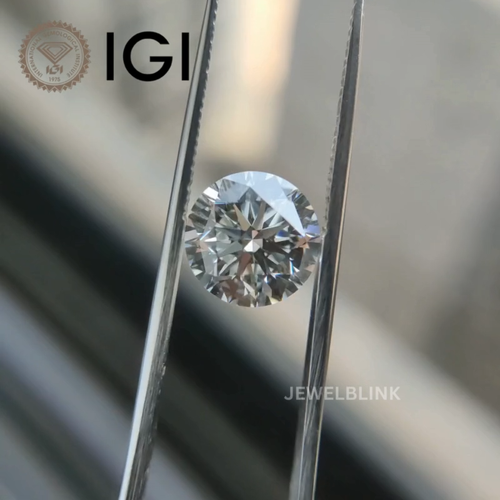 IGI Certified 1.25 Ct D Color VS1 Round CVD Lab Grown Diamond For Rings Earrings - Video 1 of 1