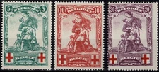 1914 BELGIUM PRO CROSS RED CROSS MONUMENT 3 V. MNH UNITI. 126/128 MF104983