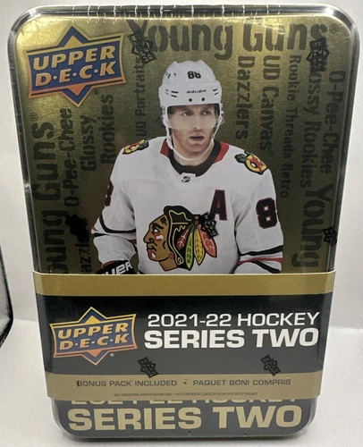 2021-22 Upper Deck Series 2 Hockey Tin Box Factory Sealed 9 Total Packs Per Tin