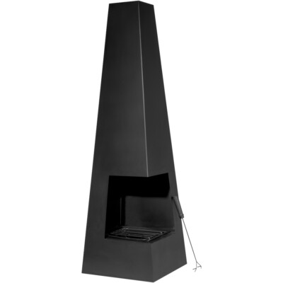 45x150cm SCHWARZ STAHL Chininea Holzofen - Feuerstelle Garten Heizung Outdoor