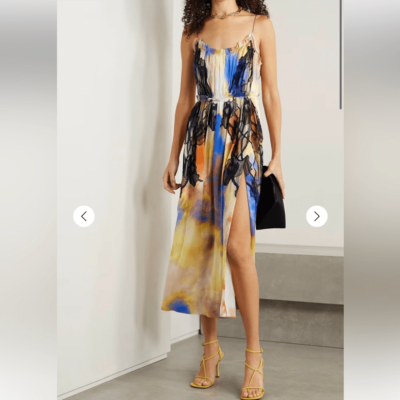 NWT Jason Wu Collection Lace-Trimmed Printed Silk- Charmeuse MIDI Dress  Size 10 | eBay