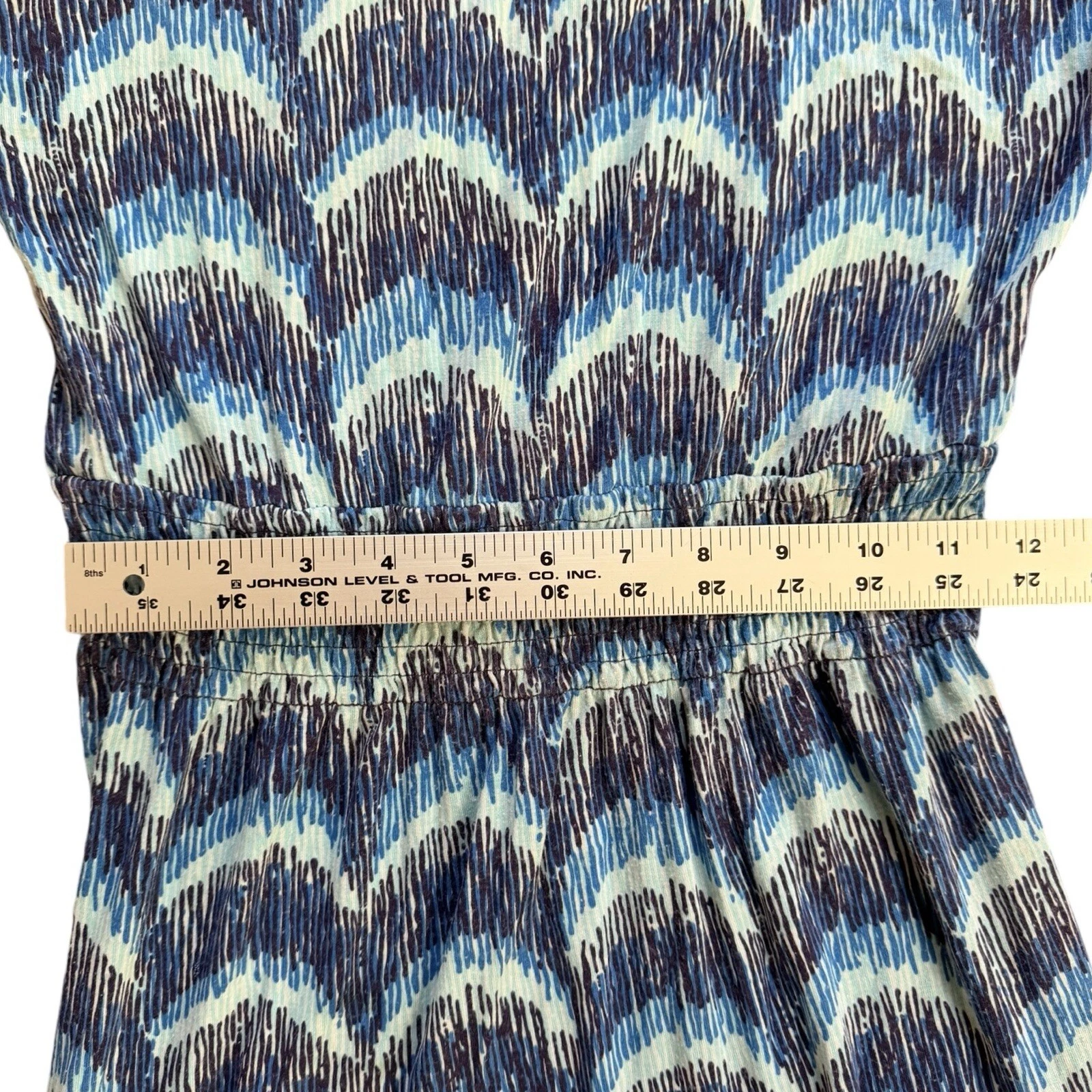 VETEMENTS Mini Abito Lilly Pulitzer Sadie Blu Navy Onde Manica ad Aletta Donna Taglia XS