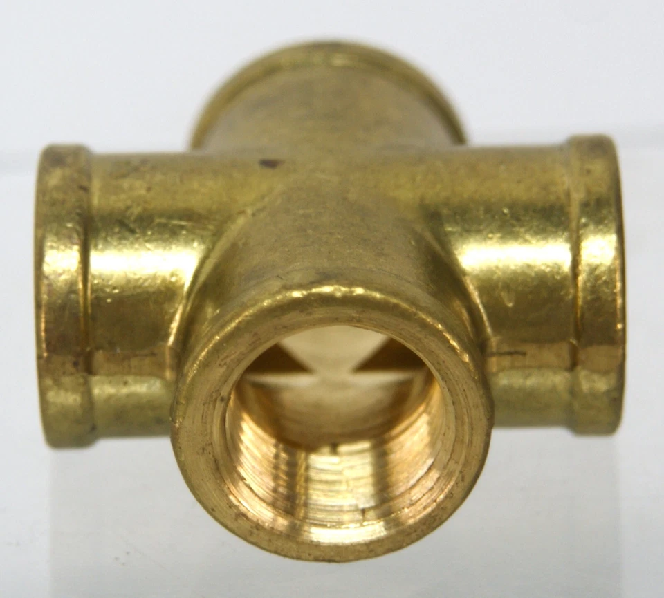 Edelmann 202800 Brass 4-Way Cross Fitting - 1/2" Female NPT 7475 - Image 3 of 4