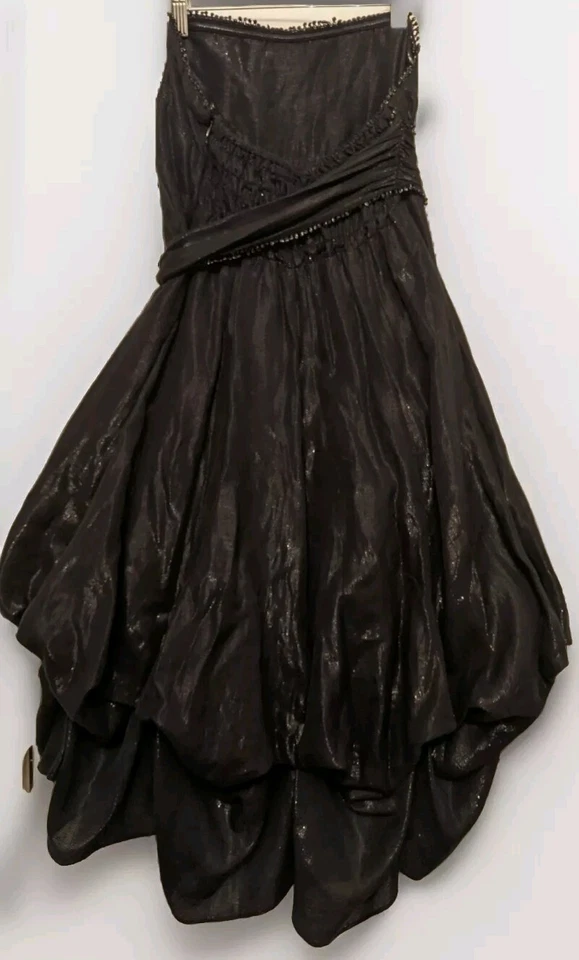 Vestido feminino 2 B RYCH metálico cintilante sem alças tamanho P (6-8) - Imagem 3 de 4