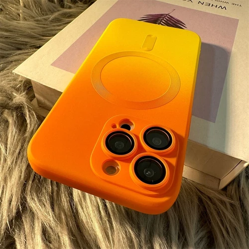 Case For iPhone 16 15 14 Pro Max 13 12 Magsafe Gradient Magnetic Silicone Cover - Picture 2 of 19
