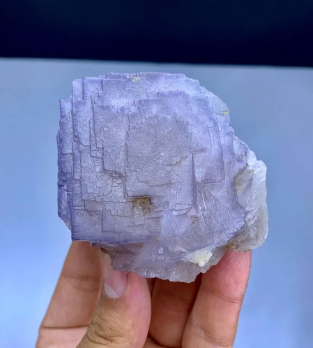 Cristal de fluorita fantasma azul púrpura, muestra de fluorita natural - 222 gramos - Imagen 5 de 6