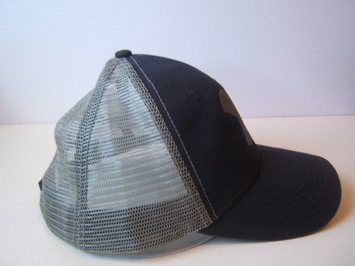 X Logo Hat Blue Gray Hook Loop Trucker Cap - Picture 5 of 9