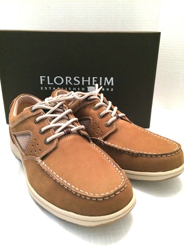FLORSHEIM Taupe Brown Cove Lace Leather 
