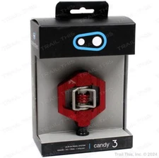 Crankbrothers Candy 3 MTB Bicycle Pedals Dual-Sided Clipless & Cleats Dark Red