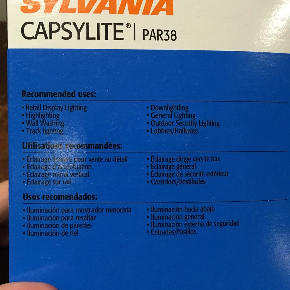 (Lot 2) Sylvania Capsylite PAR 38 Halogen 60W 4.75" Clear Light Bulbs - Image 4 of 4