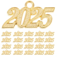 30pcs DIY Jewelry Charms Pendants 2025 New Year Charms for Necklace Bracelet DIY