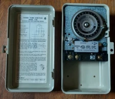 Tork Time Switch Model 7100, 40 Amp, 24 Hour Timer Dial Switch 