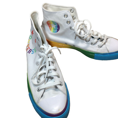 Converse All Star White Hi-Top Sports Shoe Mens Size 8.  EC