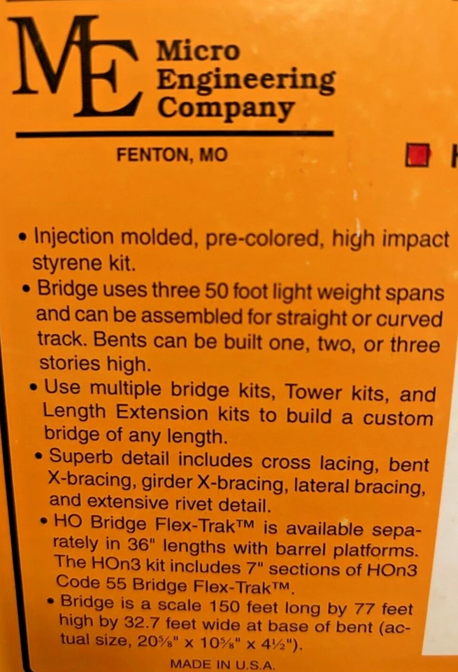150 ft TALL STEEL VIADUCT BRIDGE - LIGHTWEIGHT HO Scale -PLASTIC KIT 75513 - NEW - Image 4 of 4