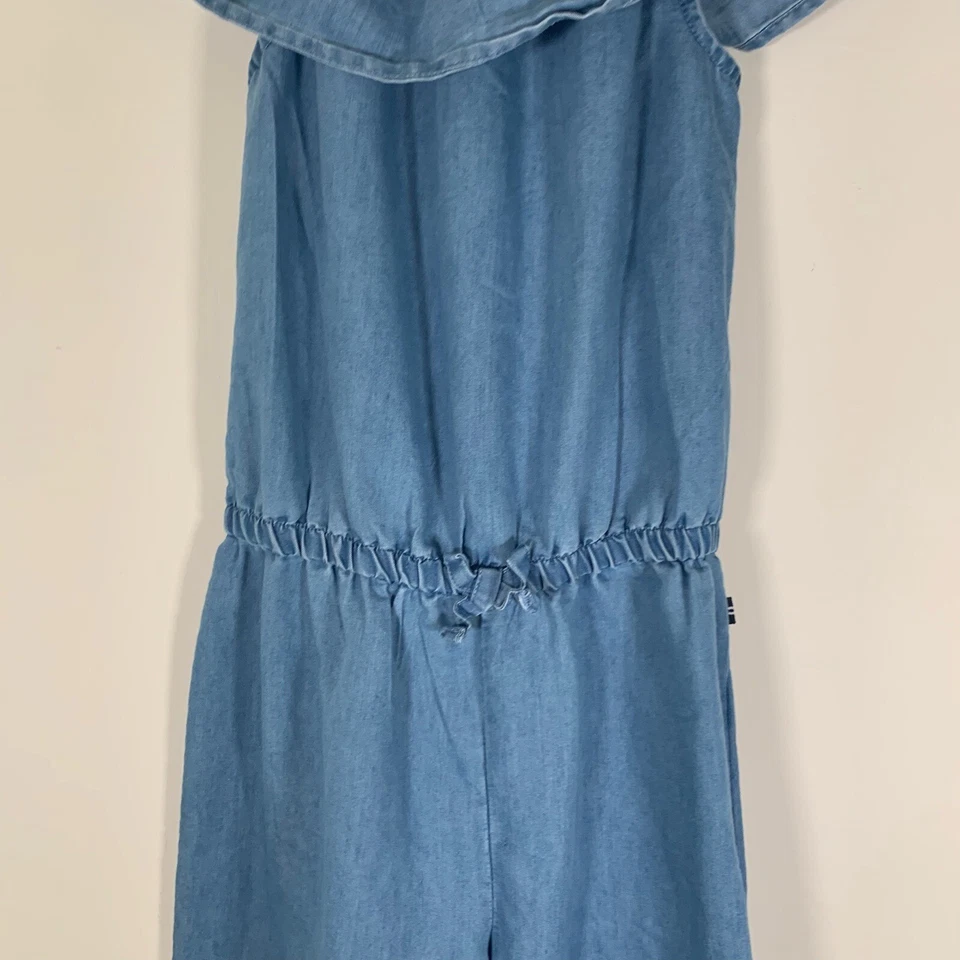 Nautica Jumpsuit Youth Medium 8-10 Blue Chambray Cold Shoulder - Image 3 of 4