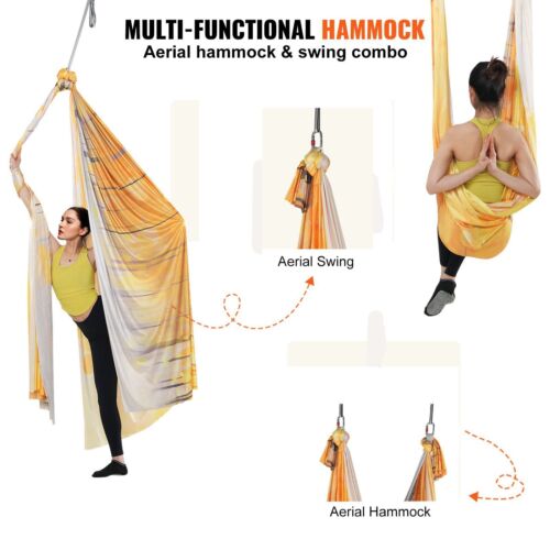 Aerial Yoga Hammock&Swing 5.5Yards Aerial Yoga Starter Kit w/100gsm Nylon Fabric - Picture 5 of 12