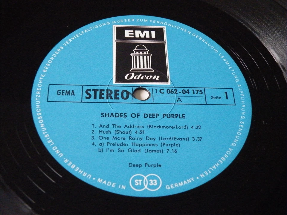 DEEP PURPLE 'SHADES OF DEEP PURPLE' LP GERMANY EMI ODEON 1969 SHRINKWRAP - Image 3 of 4