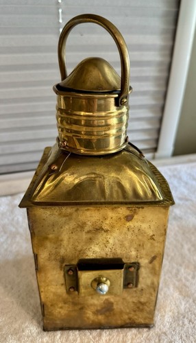 Vintage Brass/Copper Starboard & Port Signal Lanterns Original Red & Blue Glass - Picture 7 of 23