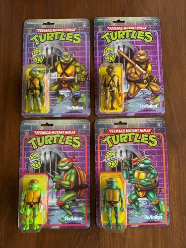 Super7 ReAction Teenage Mutant Ninja Turtles TMNT Vintage Style Figures Sealed