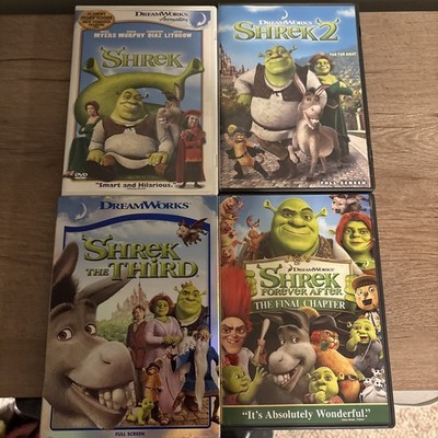 4 DreamWorks Shrek DVDs Bundle - Shrek 1, 2, 3 & The FINAL Chapter