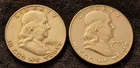 2 FRANKLIN HALF DOLLARS == 1959 & 1959 D == HI-GRADE == 90% SILVER