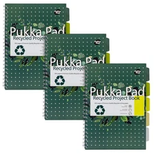 Pukka Pad, Recycled 6-Subject Double Spiral Bound A4 Project Book with 5 Divider