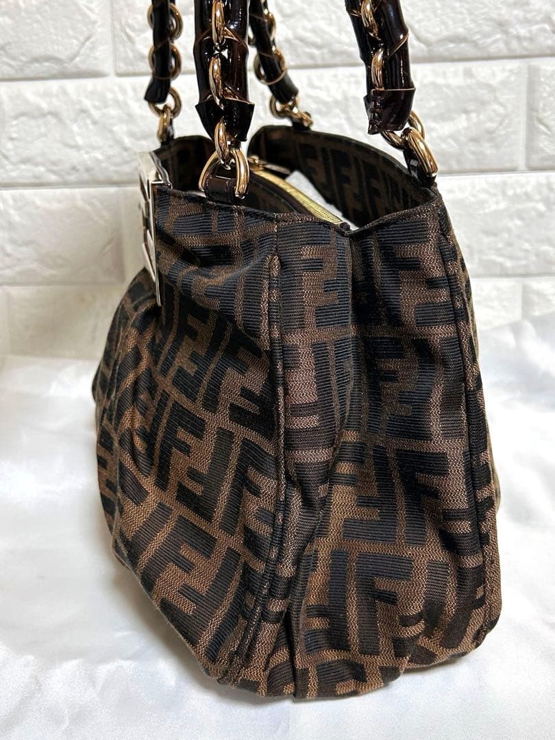 FENDI FF Zucca Pattern 2Way Chain Handbag 32cm x … - image 6