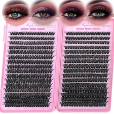 640 Pcs D Lash Clusters, Eyelash Clusters Individual Lash Extension Curl Fluffy 