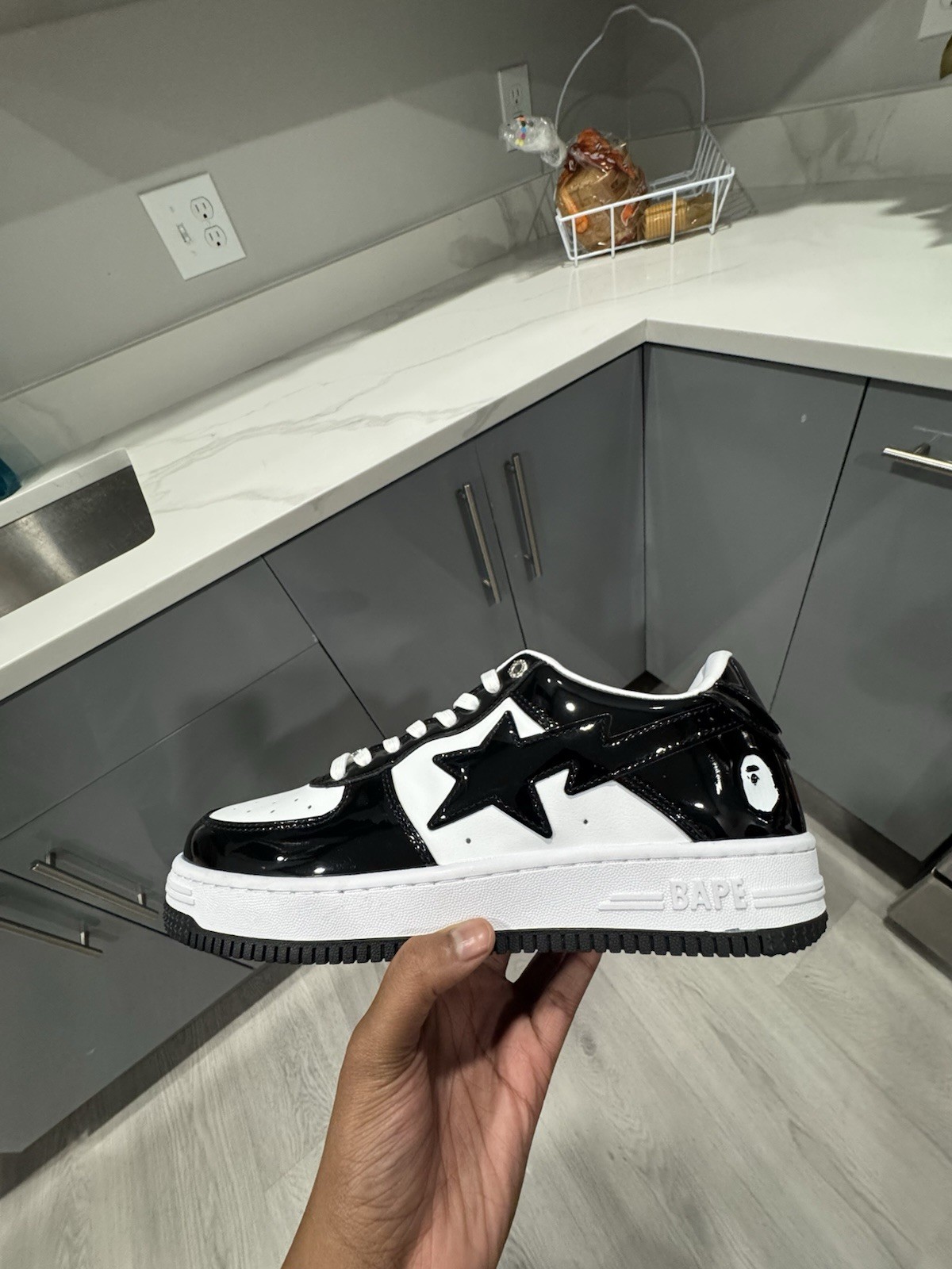 A Bathing Ape Bapesta M2 Low Black and White Size 10 No Box thumbnail 3