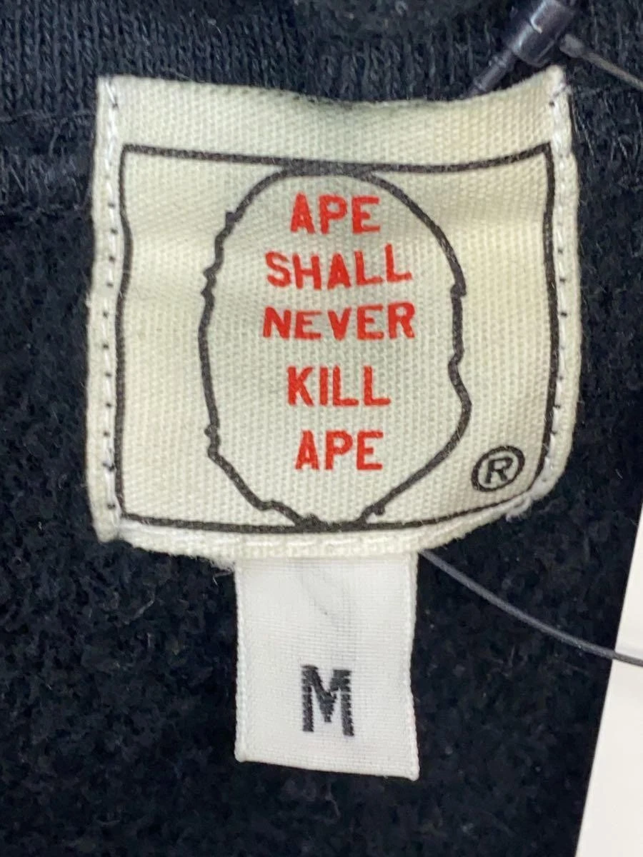 A BATHING APE (BAPE) Felpa con cappuccio BAPE A Bathing Ape nera cotone strass scimmia grande M #ED AZA